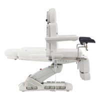 Thumbnail for DIR Geneva 4-Motors Exam Table with Stirrups - OB GYN White Side View Demonstrating Recline Adjustment Range On White Background