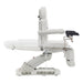DIR Geneva 4-Motors Exam Table with Stirrups - OB GYN White Side View Demonstrating Recline Adjustment Range On White Background