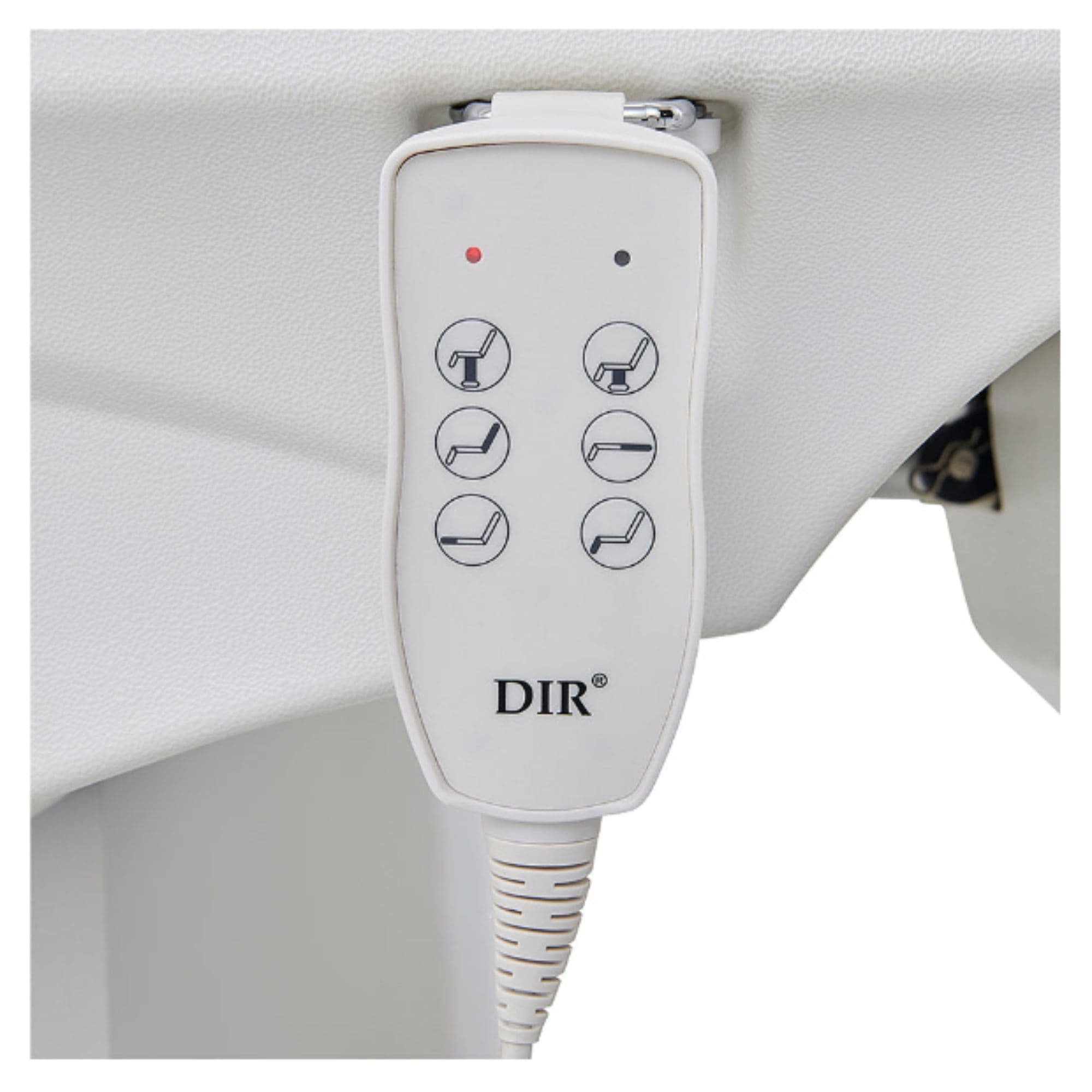 DIR Ink 3-Motors Medical Spa Chair Close-Up View Of Remote Control For White Variant