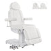 DIR Ink 3-Motors Medical Spa Chair White Variant Front Angled View With Close-up Details Of Headrest Options On White Background