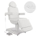 DIR Ink 3-Motors Medical Spa Chair White Variant Front Angled View With Close-up View Of Upholstery On White Background