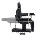 DIR Ink OB 3-Motors Gyno Chair with Stirrups - OB GYN Black Side View Demonstrating Recline Adjustment Range On White Background