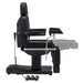 DIR Ink OB 3-Motors Gyno Chair with Stirrups - OB GYN Black Side View With Pedal Control Showing Extendable Footrest Positions On White Background