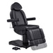 DIR Ink Triple-Motor Spa Treatment Chair Black Variant Front Angled View Demonstrating Leg Rest Extension Range On White Background