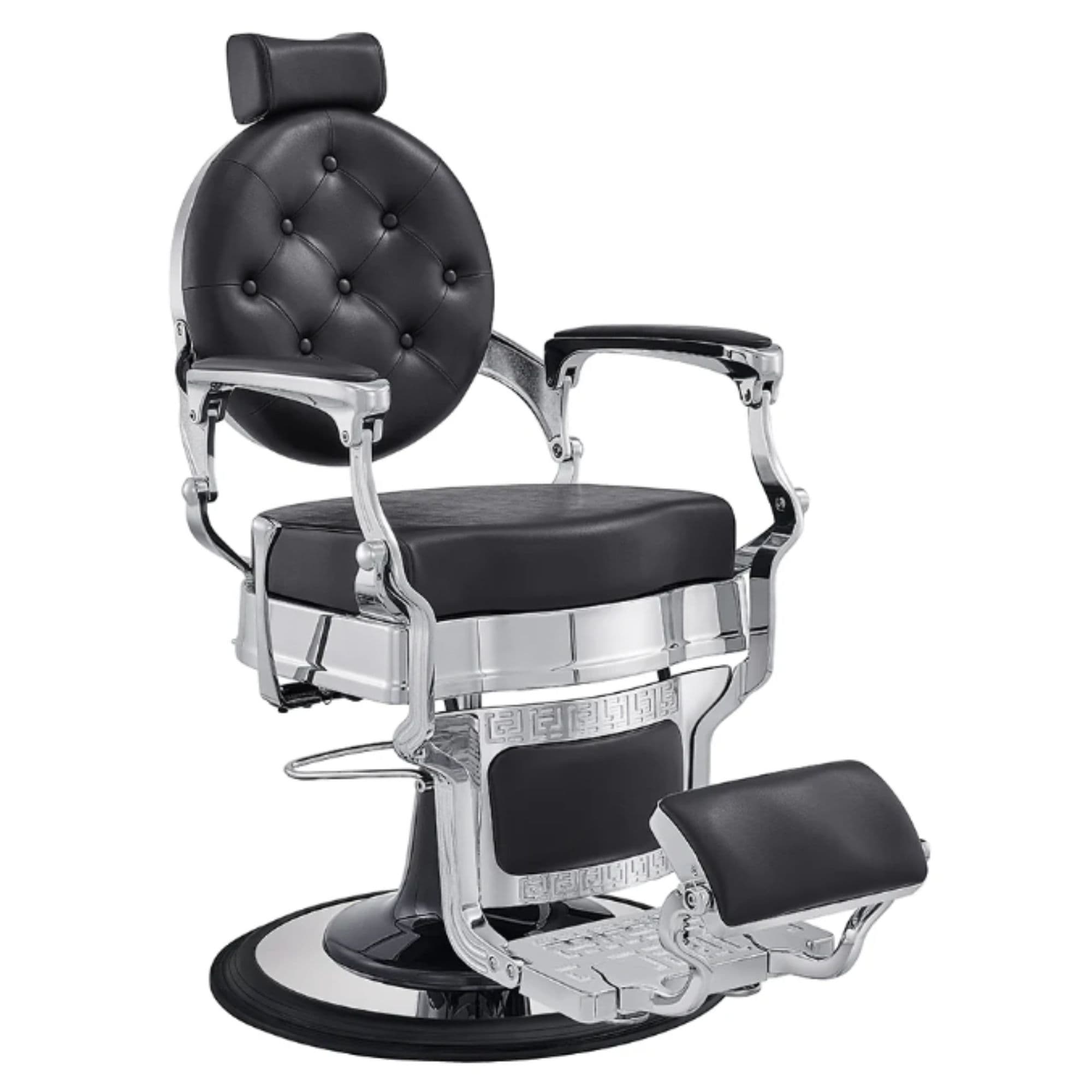DIR Julius Heavy Duty Barber Chair Black Variant Front Angled View On White Background
