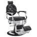 DIR Julius Heavy Duty Barber Chair Black Variant Front Angled View On White Background