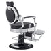 DIR Julius Heavy Duty Barber Chair Black Variant Rear Angled View On White Background
