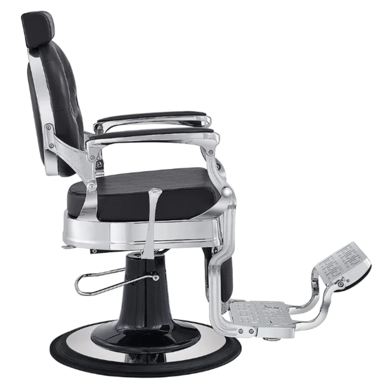 DIR Julius Heavy Duty Barber Chair Black Variant Side View On White Background