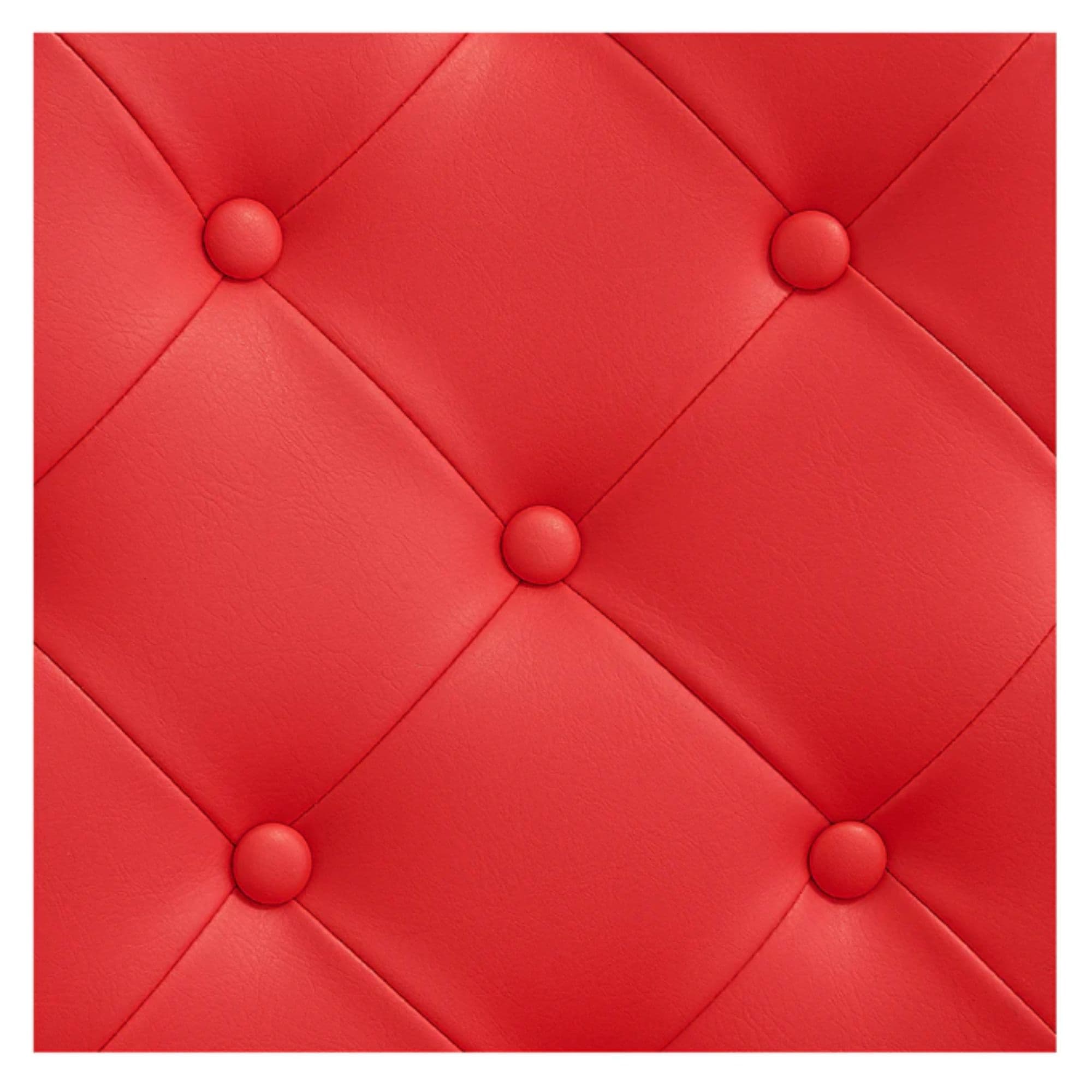 DIR Julius Heavy Duty Barber Chair Close-Up View Of Diamond Tufted Red Upholstery Pattern
