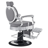 Thumbnail for DIR Julius Heavy Duty Barber Chair Gray Variant Rear Angled View On White Background