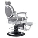DIR Julius Heavy Duty Barber Chair Gray Variant Rear Angled View On White Background