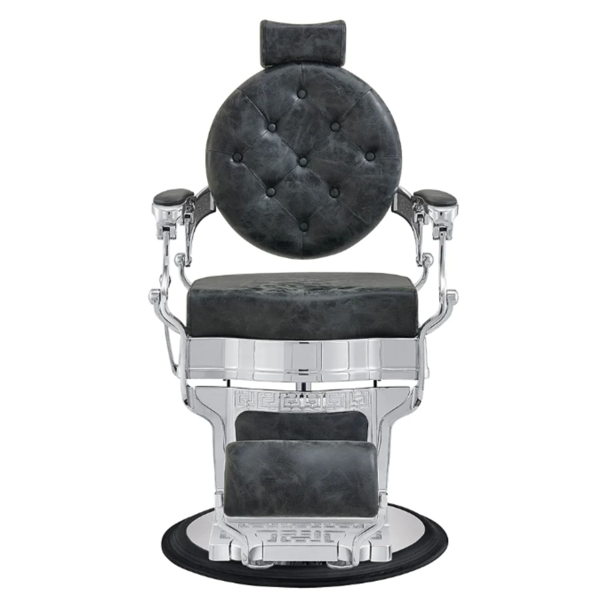 DIR Julius Heavy Duty Barber Chair Vintage Black Variant Front View On White Background