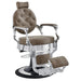 DIR Julius Heavy Duty Barber Chair Vintage Brown Variant Front Angled View On White Background