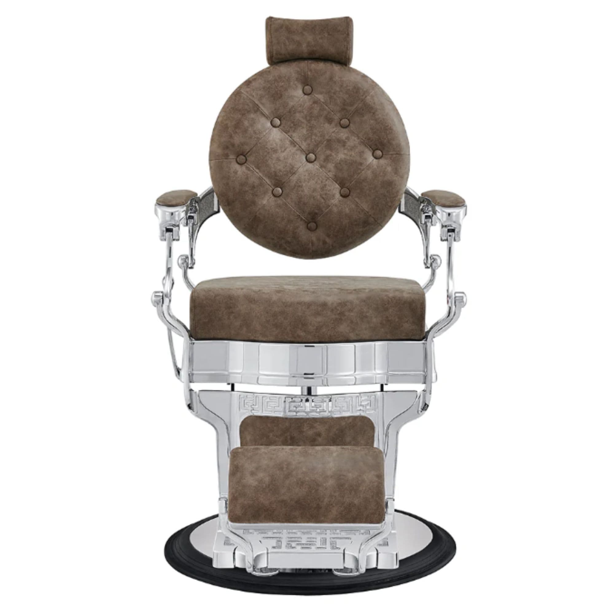 DIR Julius Heavy Duty Barber Chair Vintage Brown Variant Front View On White Background