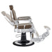 DIR Julius Heavy Duty Barber Chair Vintage Brown Variant Side View Demonstrating Swing Adjustment On White Background