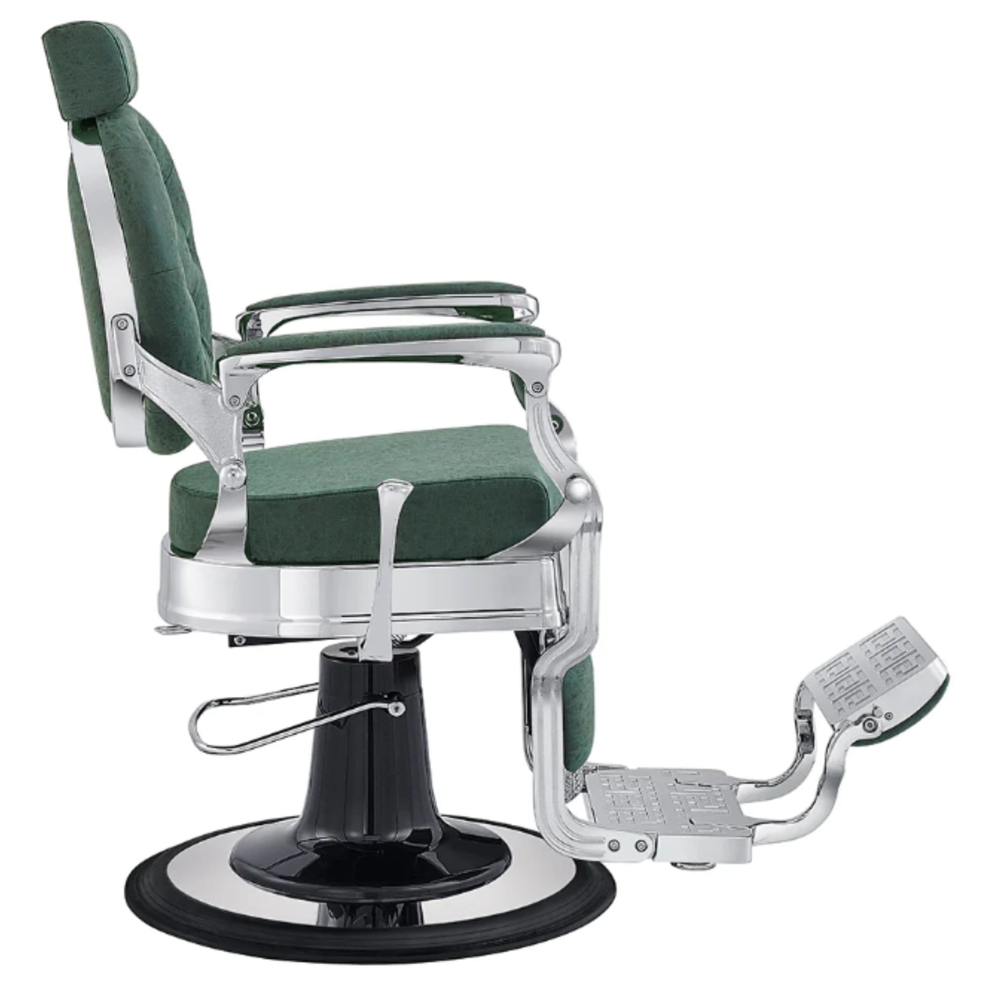 DIR Julius Heavy Duty Barber Chair Vintage Green Variant Side View On White Background