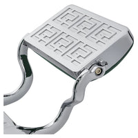 Thumbnail for DIR Julius Heavy Duty Barbershop Chair Close-Up View Of Metallic Calf Rest For Vintage Green Variant