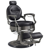 Thumbnail for DIR Kaiser Retro Style Vintage Barber Chair Black Variant Front Angled View On White Background