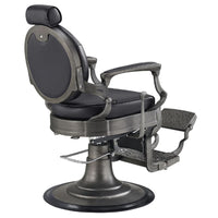 Thumbnail for DIR Kaiser Retro Style Vintage Barber Chair Black Variant Rear Angled View On White Background