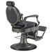 DIR Kaiser Retro Style Vintage Barber Chair Black Variant Rear Angled View On White Background