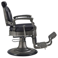 Thumbnail for DIR Kaiser Retro Style Vintage Barber Chair Black Variant Side View On White Background
