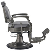 Thumbnail for DIR Kaiser Retro Style Vintage Barber Chair Gray Variant Side View On White Background