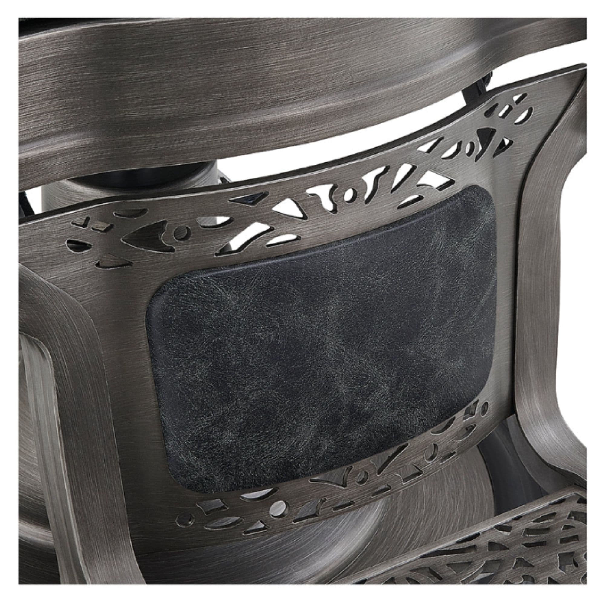 DIR Kaiser Retro Style Vintage Barber Chair Vintage Black Variant Close-Up View Of Footrest