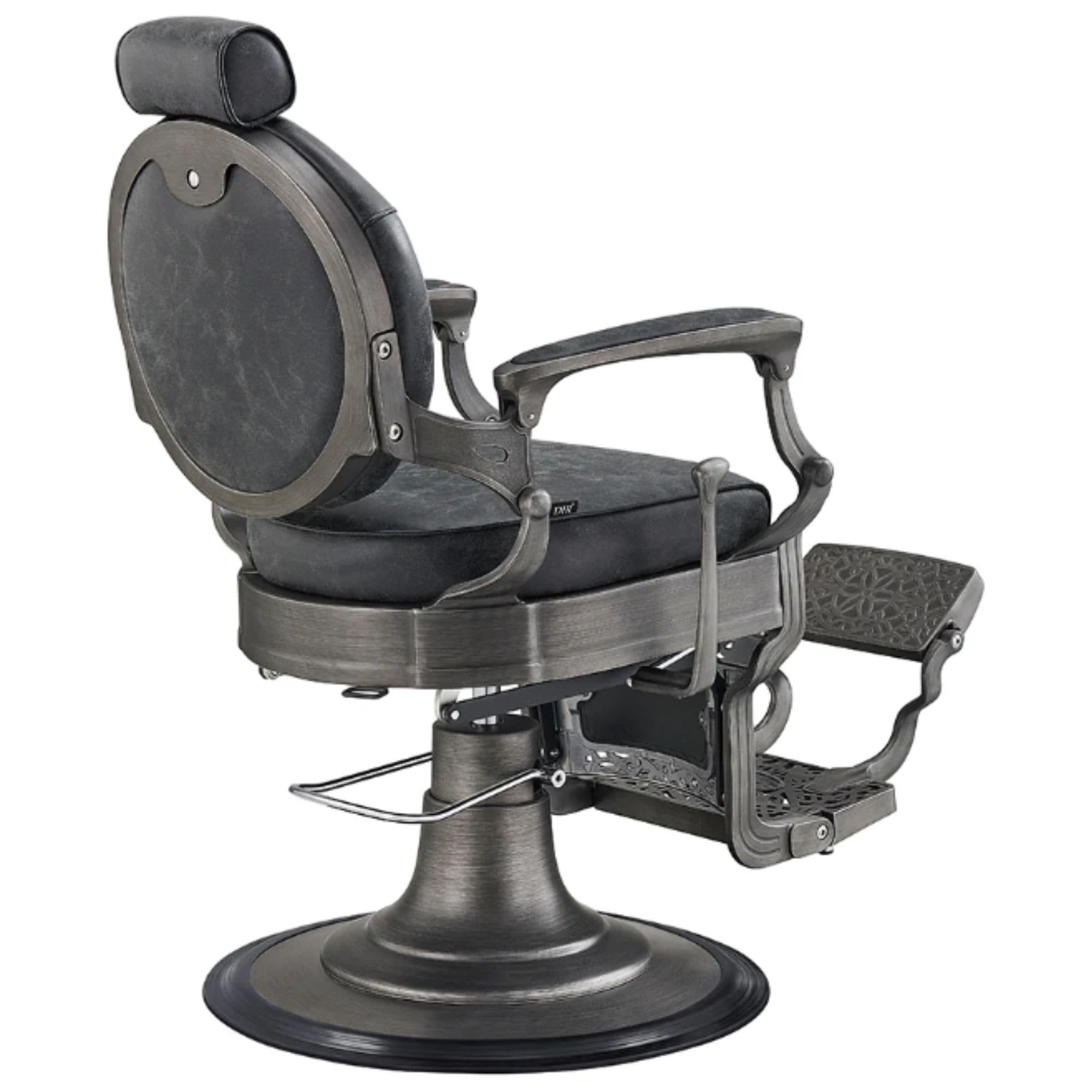 DIR Kaiser Retro Style Vintage Barber Chair Vintage Black Variant Rear Angled View On White Background