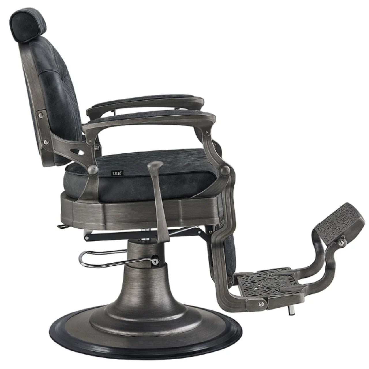 DIR Kaiser Retro Style Vintage Barber Chair Vintage Black Variant Side View On White Background