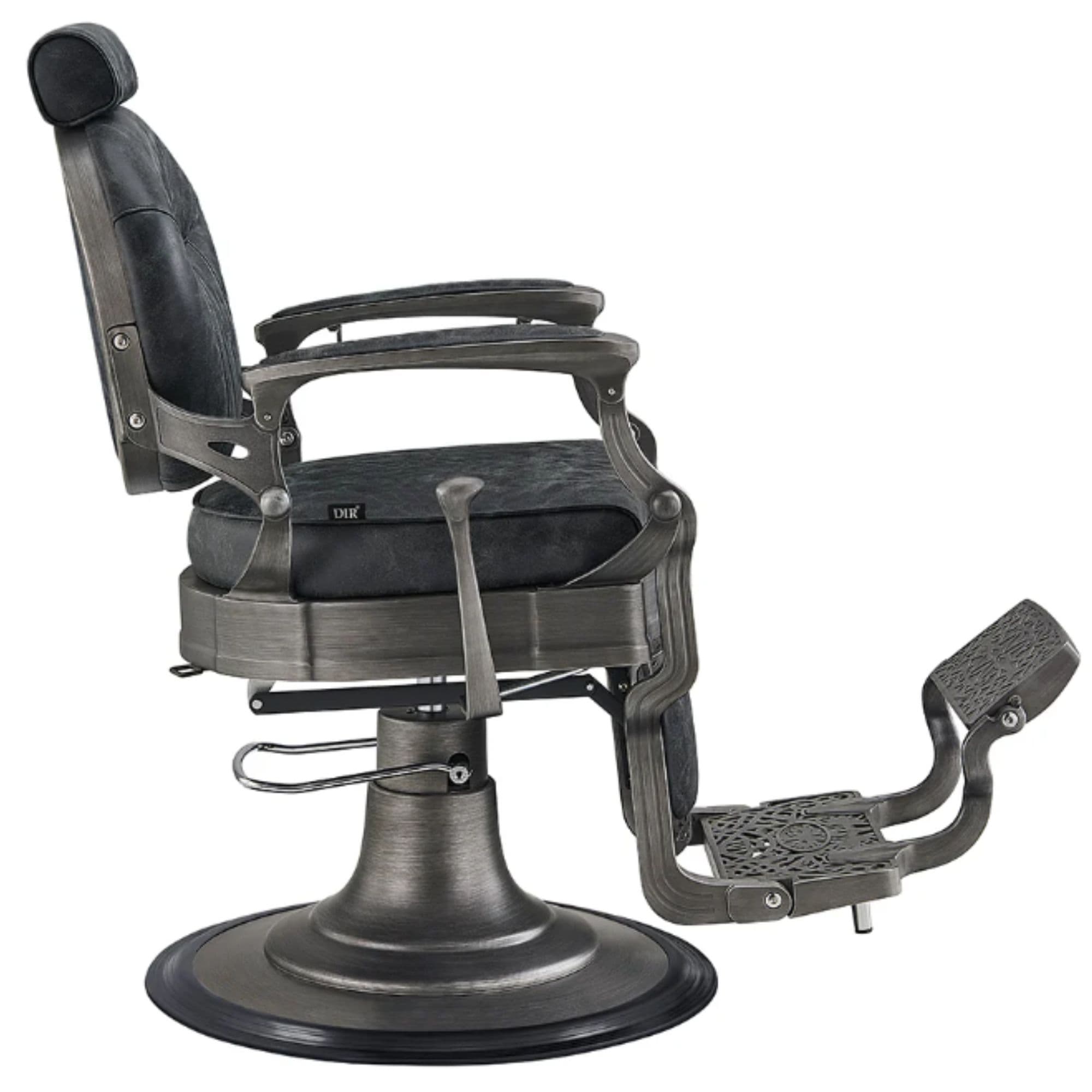 DIR Kaiser Retro Style Vintage Barber Chair Vintage Black Variant Side View On White Background