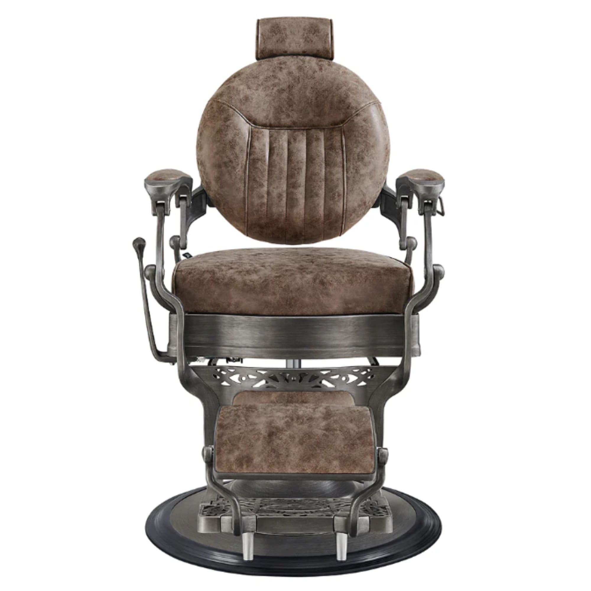 DIR Kaiser Retro Style Vintage Barber Chair Vintage Brown Variant Front View On White Background
