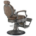DIR Kaiser Retro Style Vintage Barber Chair Vintage Brown Variant Rear Angled View On White Background