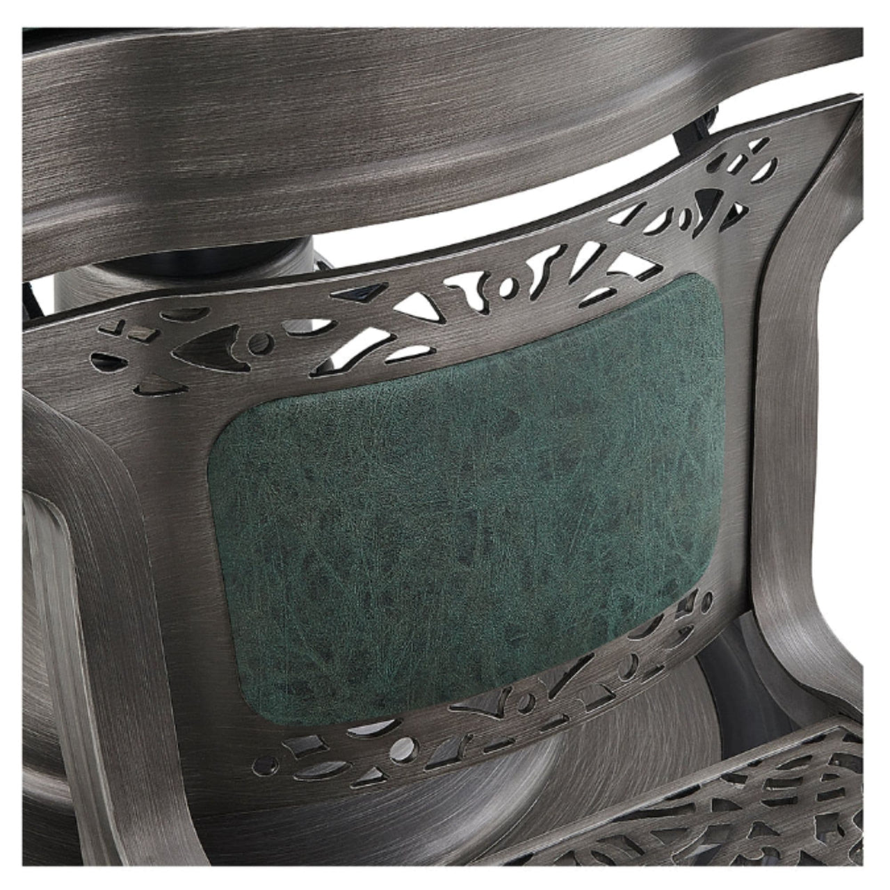 DIR Kaiser Retro Style Vintage Barber Chair Vintage Green Variant Close-Up View Of Footrest