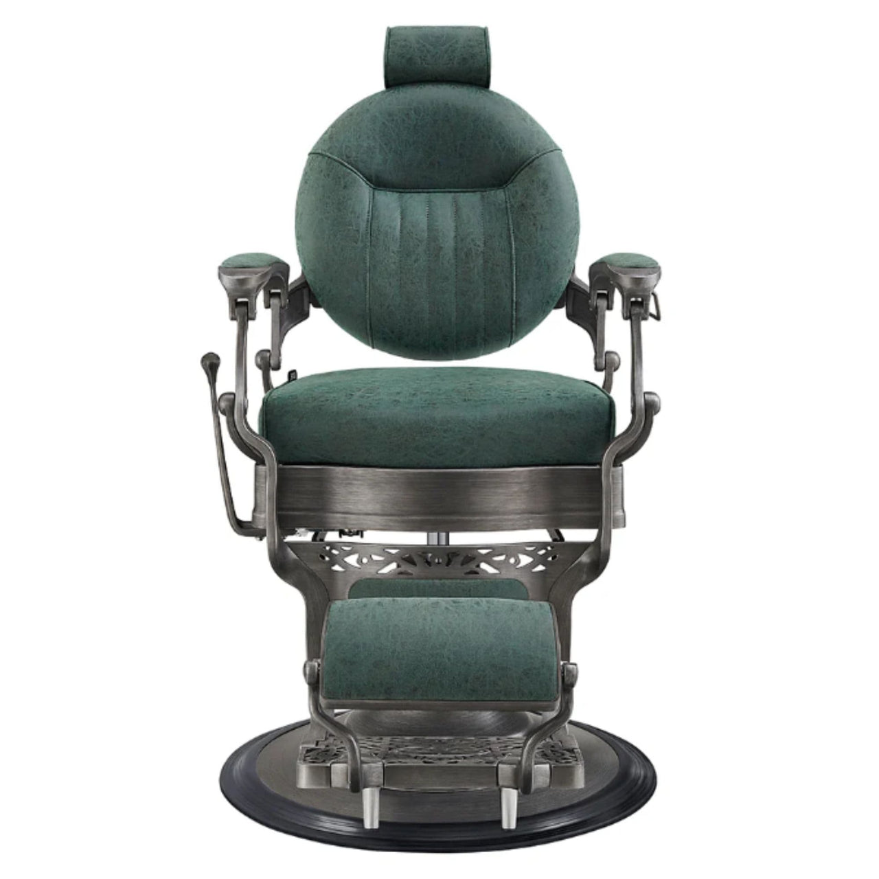 DIR Kaiser Retro Style Vintage Barber Chair Vintage Green Variant Front View On White Background