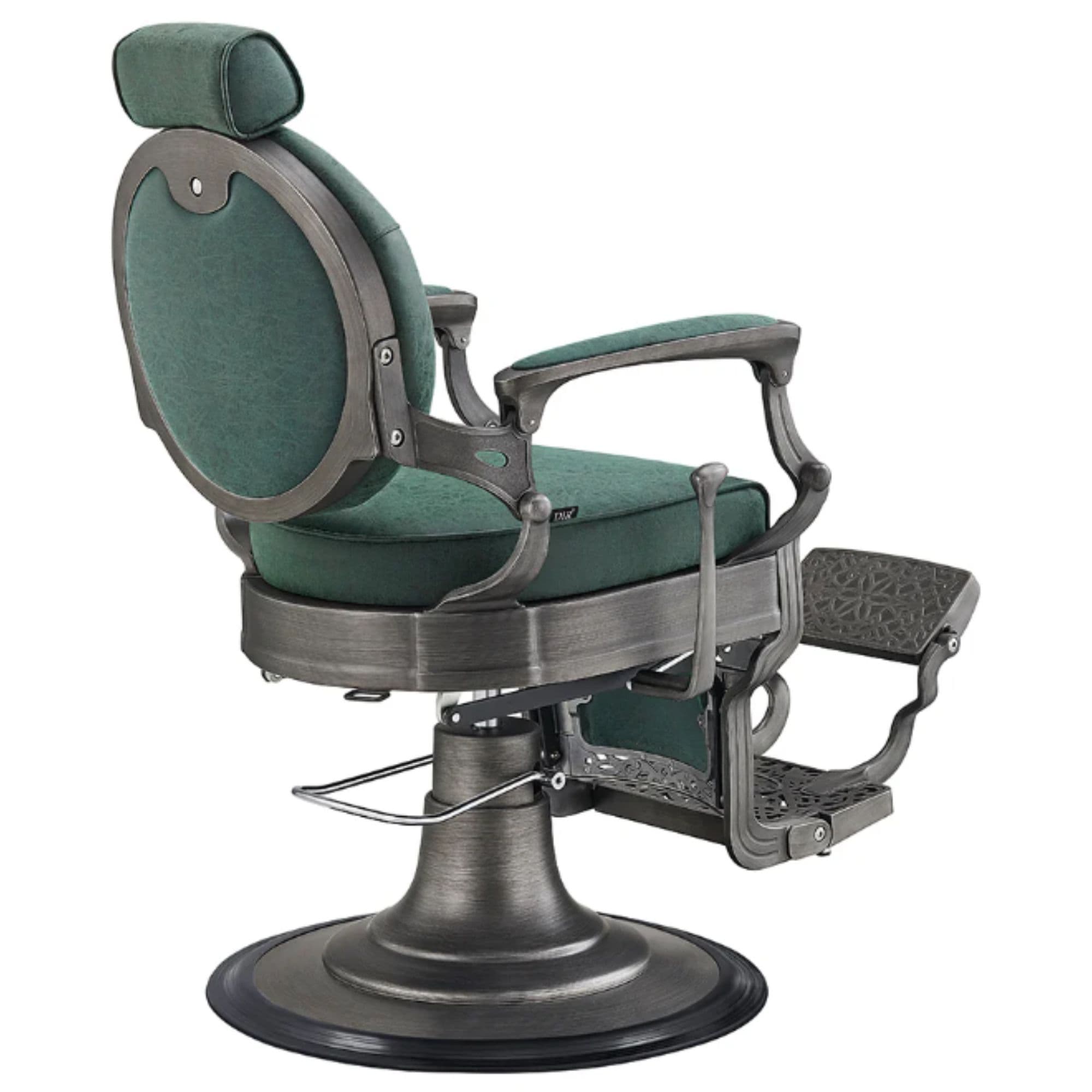 DIR Kaiser Retro Style Vintage Barber Chair Vintage Green Variant Rear Angled View On White Background