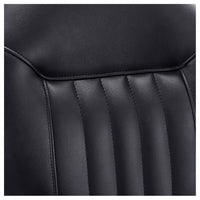 Thumbnail for DIR Kaiser Retro Vintage Barbershop Chair Close-Up View Of Back Rest Striped Black Upholstery Pattern