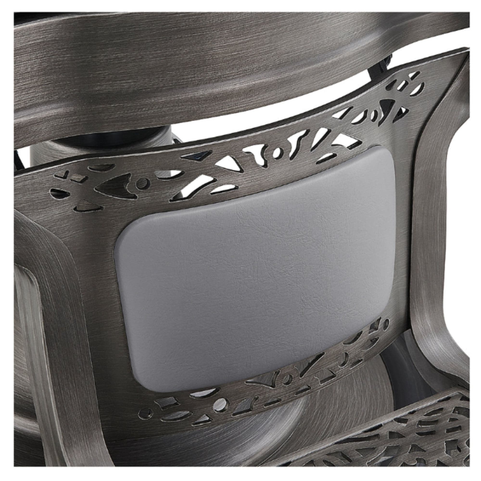 DIR Kaiser Retro Vintage Barbershop Chair Gray Variant Close-Up View Of Footrest