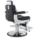 DIR Kingston Hydraulic Barber Chair  Black Variant Rear Angled View On White Background