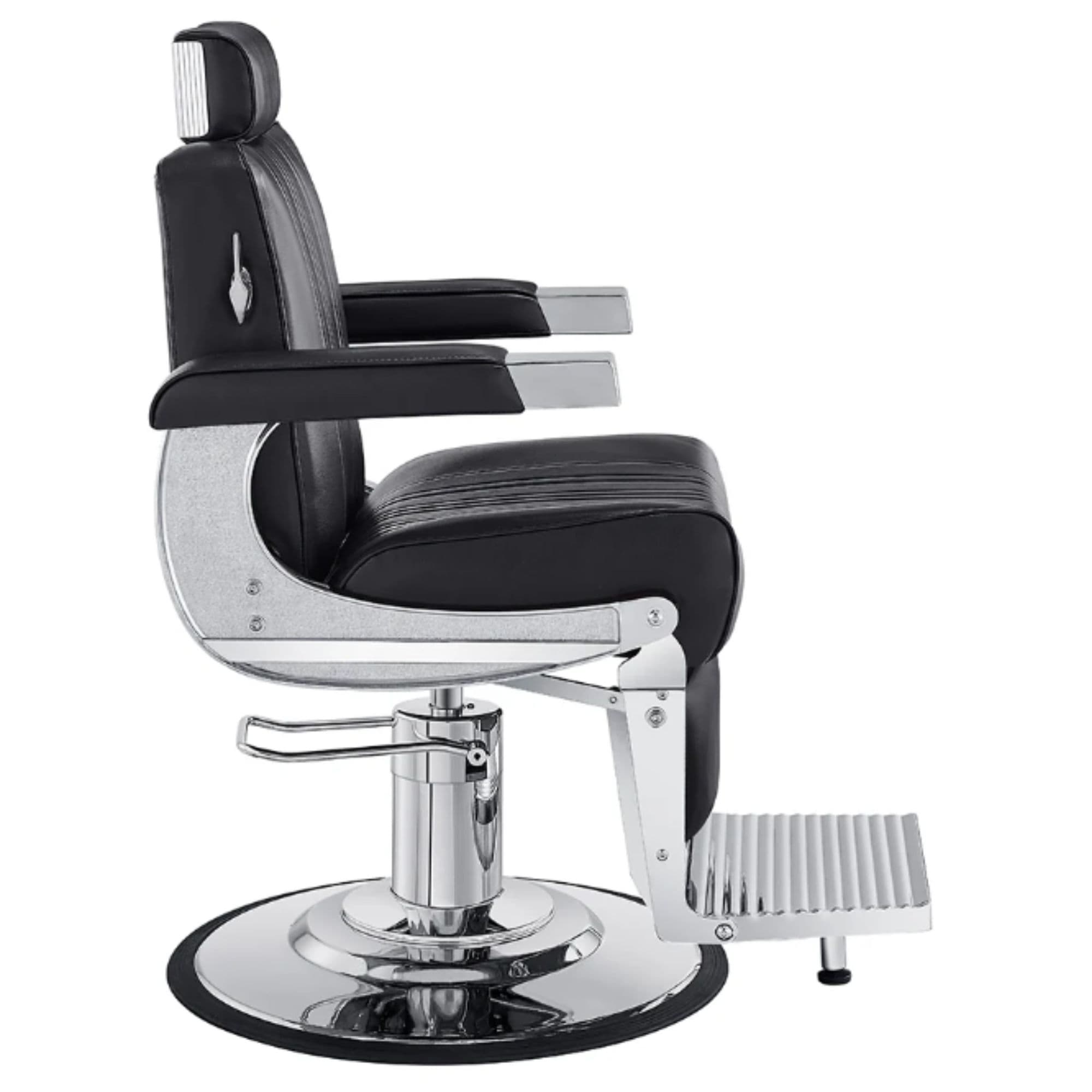 DIR Kingston Hydraulic Barber Chair Black Variant Side View On White Background