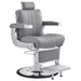 DIR Kingston Hydraulic Barber Chair Gray Variant Front Angled View On White Background