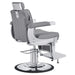 DIR Kingston Hydraulic Barber Chair Gray Variant Rear Angled View On White Background