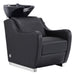 DIR Leona Massage Shampoo Chair Black Front Angled View Of Black Single Shampoo Wash Station