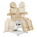 DIR Libra 5-Motors Electric Medical Procedure Chair Beige Front View With Swivel Rotation Demonstration On White Background