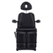 DIR Libra 5-Motors Electric Medical Procedure Chair with Split Legs Black Front View Showing Pulled-up Headrest On White Background