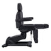 DIR Libra 5-Motors Electric Medical Procedure Chair with Split Legs Black Side View Demonstrating Leg Rest Full Recline Adjustment Range On White Background