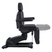 DIR Libra 5-Motors Electric Medical Procedure Chair with Split Legs Black Side View Demonstrating Leg Rest Recline Adjustment Range On White Background