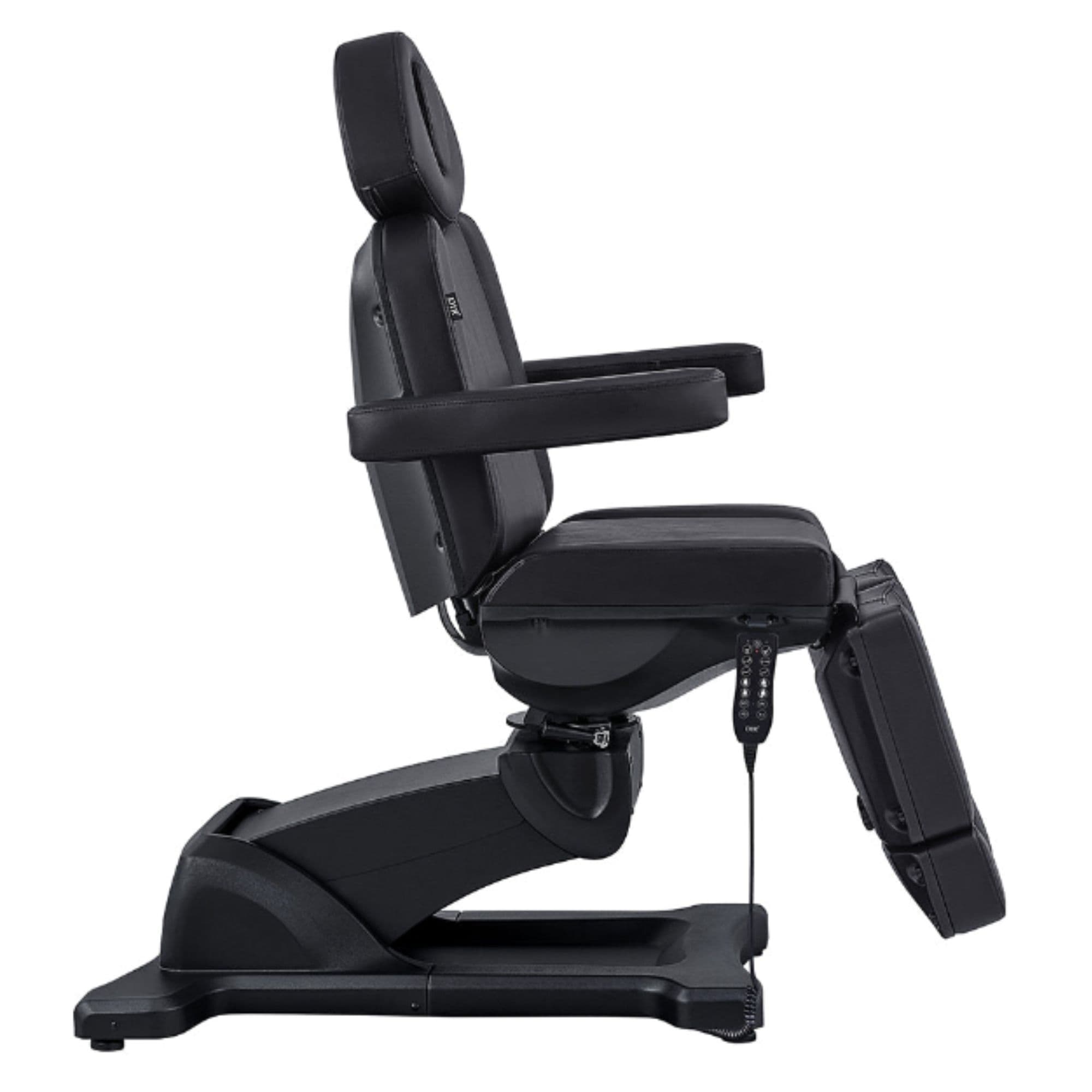 DIR Libra 5-Motors Electric Medical Procedure Chair with Split Legs Black Side View On White Background