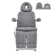 DIR Libra 5-Motors Electric Medical Procedure Chair with Split Legs Gray Front View Showing Multiple Headrest Option On White Background
