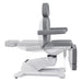 DIR Libra 5-Motors Electric Medical Procedure Chair with Split Legs Gray Side View Demonstrating Backrest Recline Adjustment Range On White Background