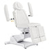 DIR Libra 5-Motors Electric Medical Procedure Chair with Split Legs White Angled View Demonstrating Detachable Armrest On White Background